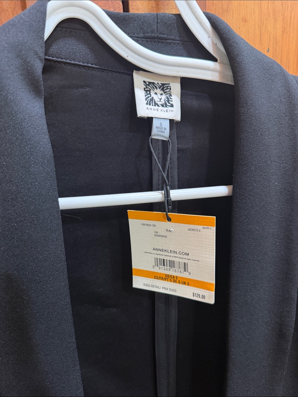 Anne Klein Black Open-Front Blazer with Roll-Tab Sleeves - Picture 2 of 3